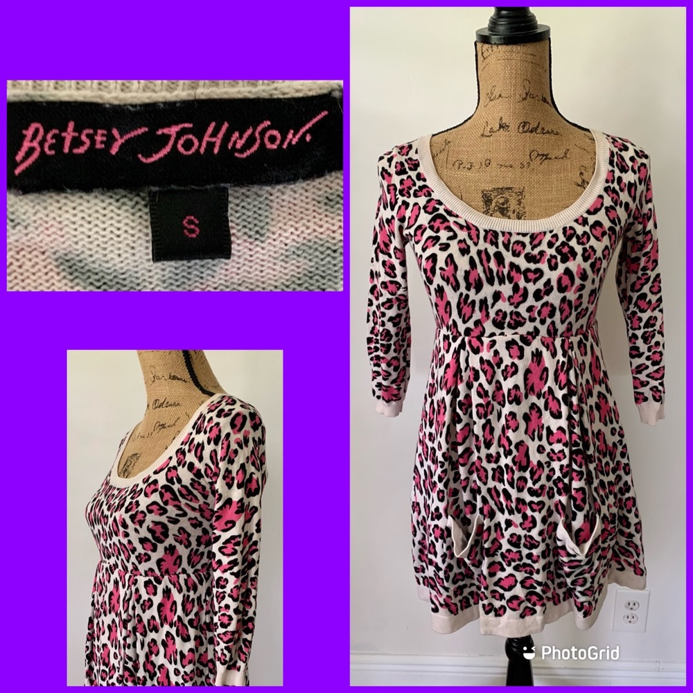 Betsey Johnson Pink/ White Cotton Knit Tunic